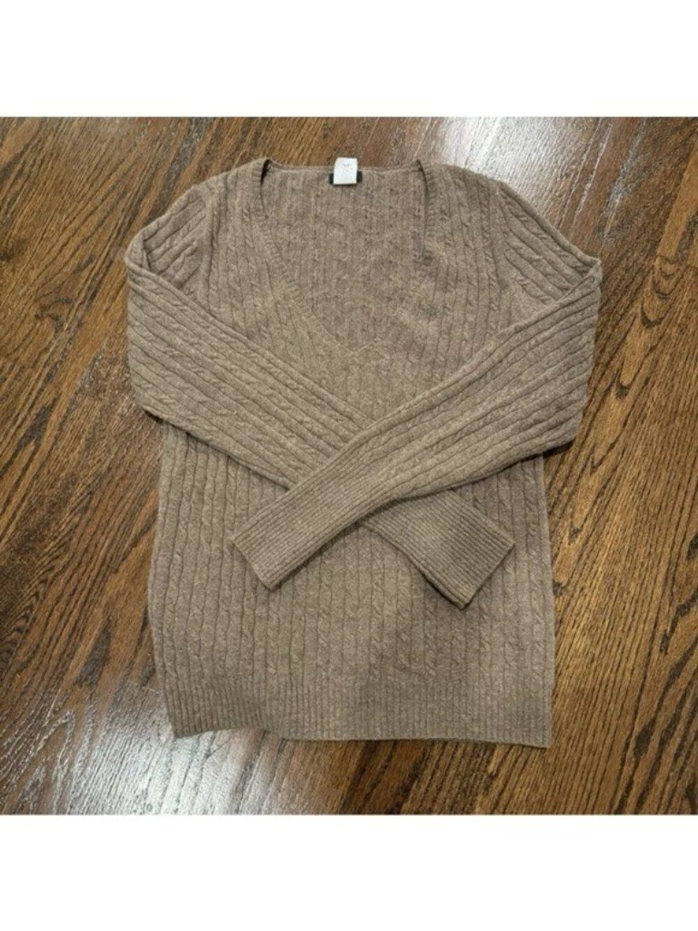 J.Crew Y2K Sweater Pullover Cable Knit Cashmere V-Neck Preppy Retro Layer Casual